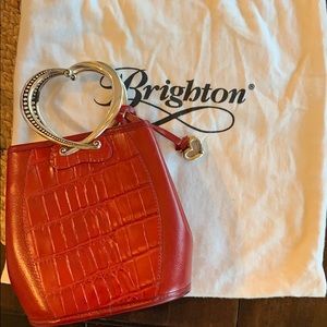 Brighton-Red Croc Pattern Dinner Purse